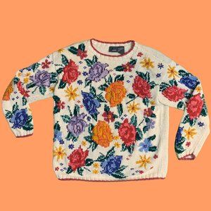 Knitted Flower Sweater